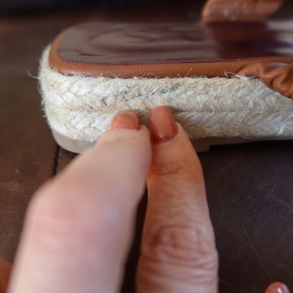 $295 STAUD Maya espadrille sandals flatform cognac brown size 36 platform 1" - Picture 16 of 16